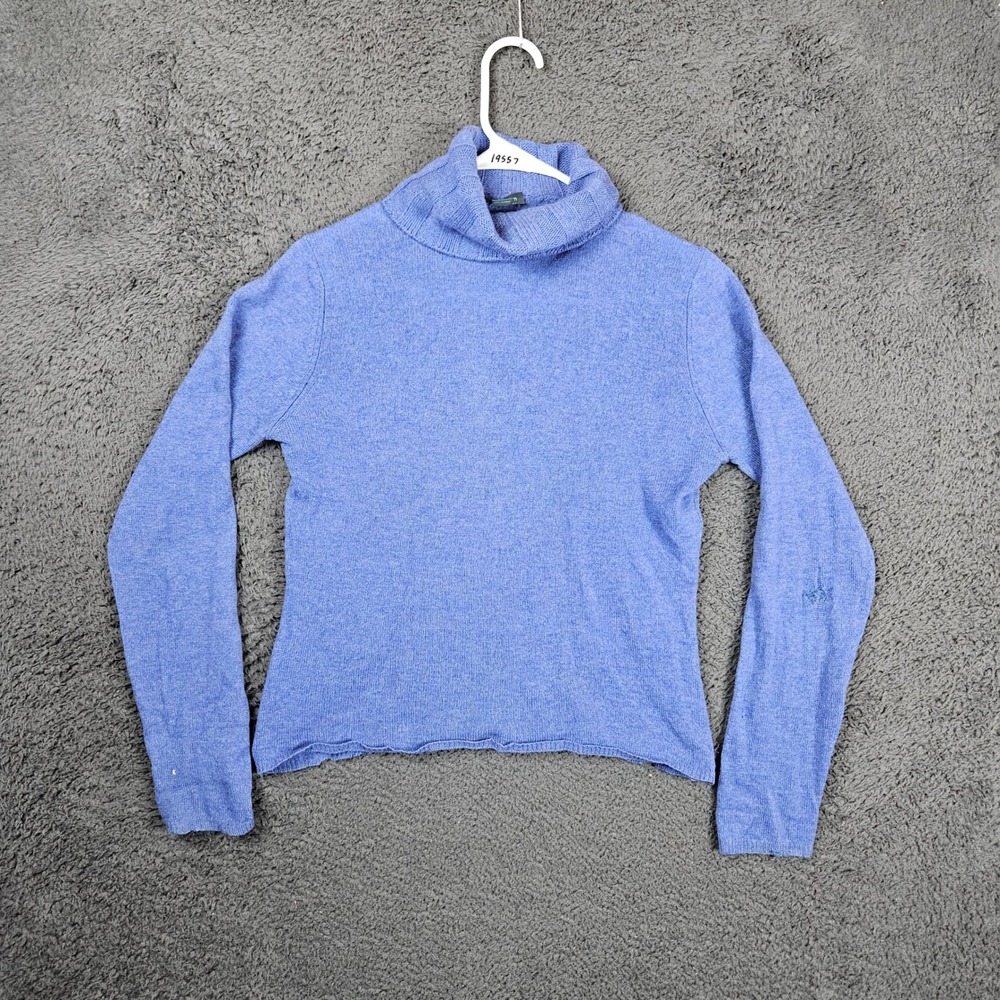 Griffen Womens 100% Cashmere Turtleneck Sweater Periwinkle Blue Size‎ Small